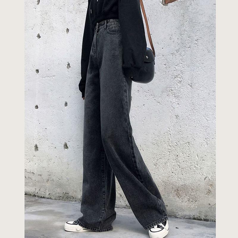 WTEMPO High Waist Jeans Jeans Super Long Straight Leg Loose and Thin Women's Wide-leg Trousers
