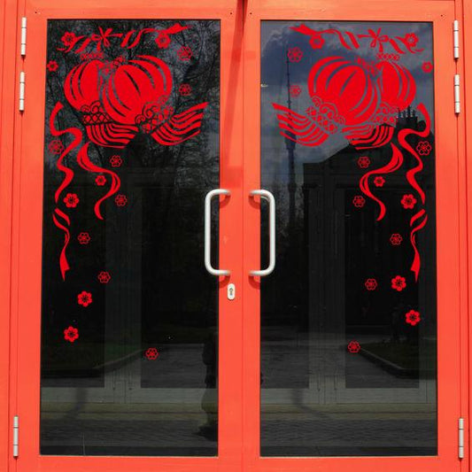 Chinese style lantern wall sticker removable waterproof self-adhesive wallpaper