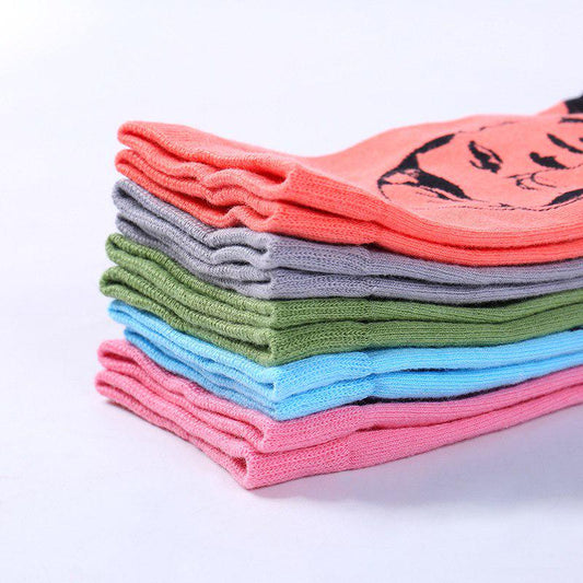 5 Pairs/lot Colorful Famous Funny Combed Cotton Crew Socks Casual Winter Casual Dress Socks