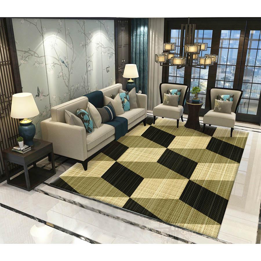 Modern dark blue square Geometric Carpets Bedside Blanket Area Rug Study Room Rugs Floor Home Decor