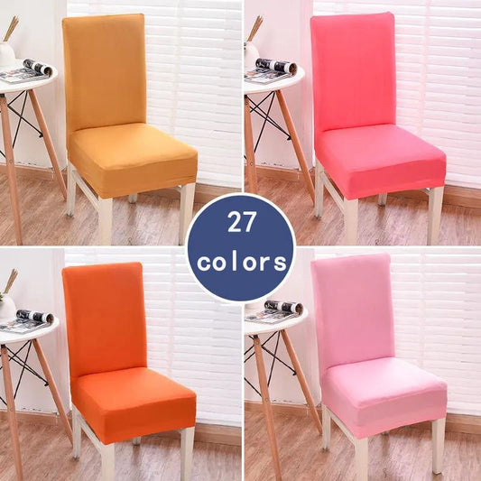 Plain Color Chair Cover Spandex Stretch Elastic Wedding Banquet Chair Covers Dining Seat Cover
