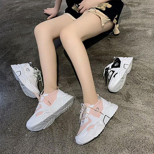 Korean Style Female Student Breathable Shoes Spring and Summer Fashion All-match Platform Sneakers Casual Outdoor Running Shoes
