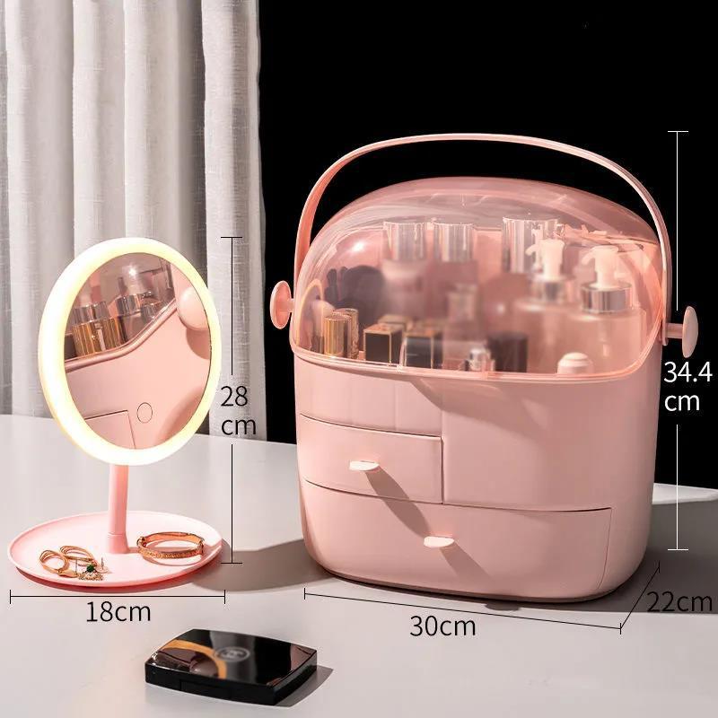 Fashion New Makeup Organizer Waterproof and Dustproof Bathroom Cosmetic Storage Box Desktop Beauty Storage Drawe