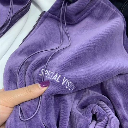 Women's Autumn and Winter Sweater Student Loose Plus Velvet Thick Casual Cardigan Korean Style Ins Jacket Casual Loose Top