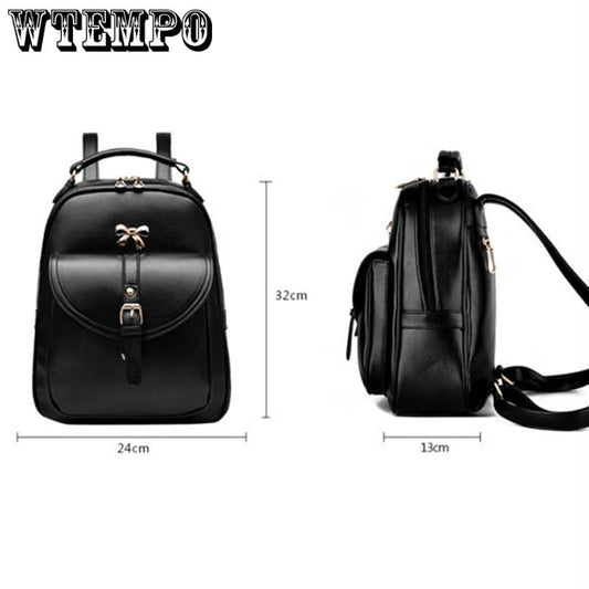 Fashion Pu Leather Women Backpack Simple Style Backpack Women College Backpack