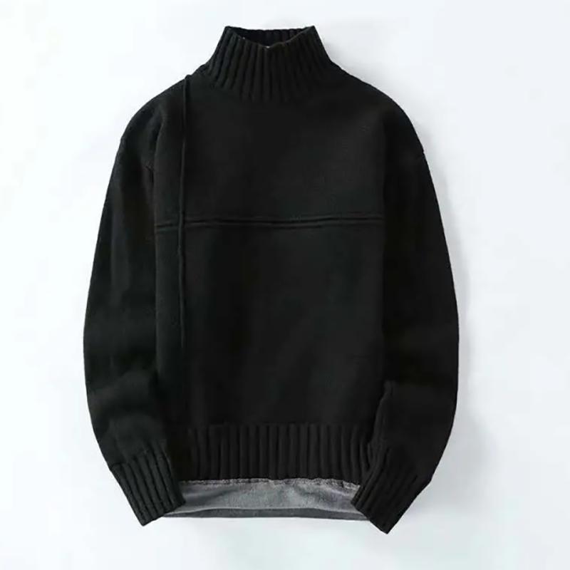 Autumn and Winter Men's Sweatshirts Round Neck Warm Knit Sweater Half High Neck Sweater Youth Sweater Men