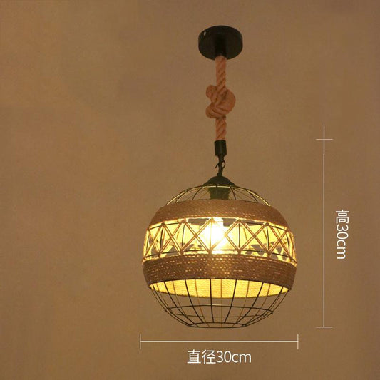 Hemp Rope Chandelier American Pastoral Retro Restaurant Clothing Store Decorative Chandeliers