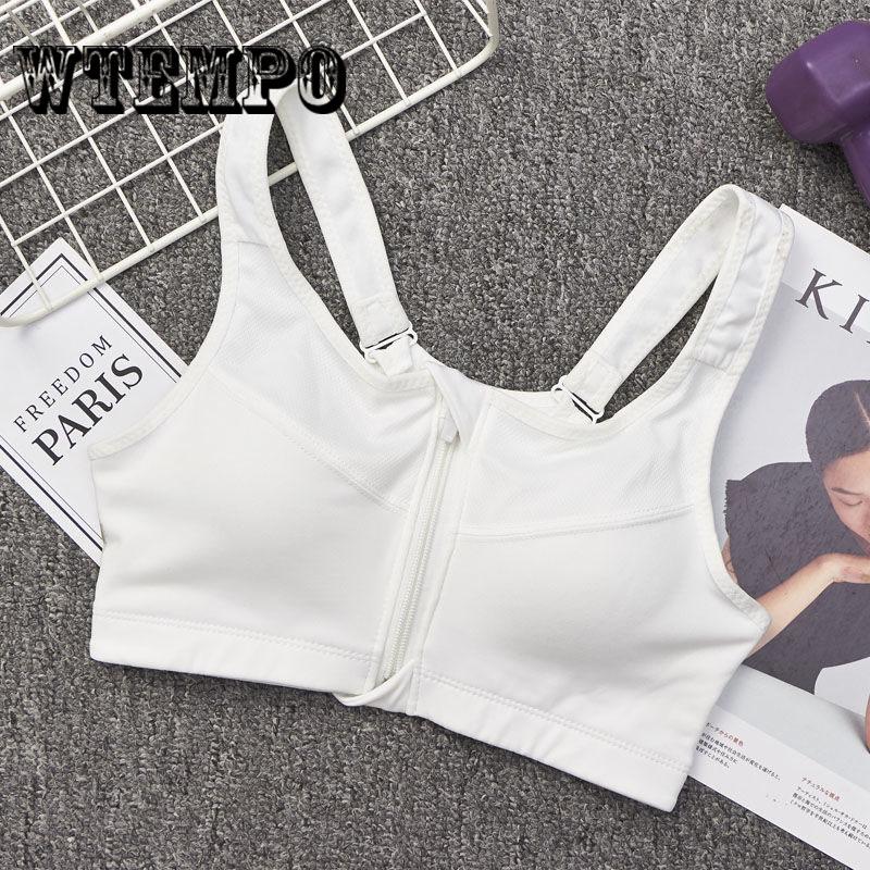 Front Zipper No Rims Sports Underwear Running Yoga Fitness Bra