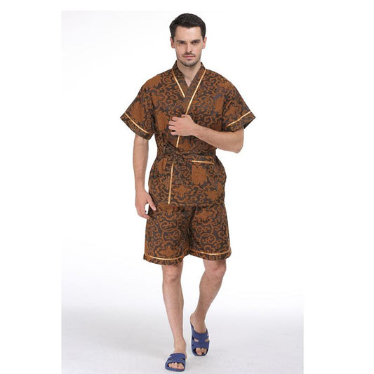 Cardigan Lace-up Steam Suit Men's Bathing Suit Bath Yukata Sauna Bathing Suit Lace-up Kimono