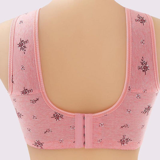 Bra Cotton Non-wireless Vest-style Comfortable Large Size Thin Section Gathers Anti-sagging and Anti-glare Large Size Non-wireless Underwear