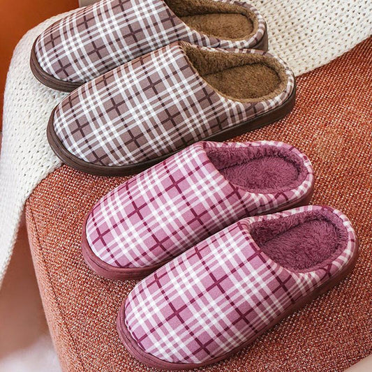 Winter Slippers Cotton Shoes for Women Plus Size Mens Slides Thick Warm Slipper