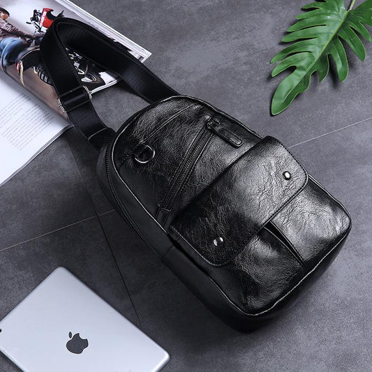 Chest Bag Male Black Multi-pocket Dark Buckle Crossbody Outdoor Sports Shoulder Bag