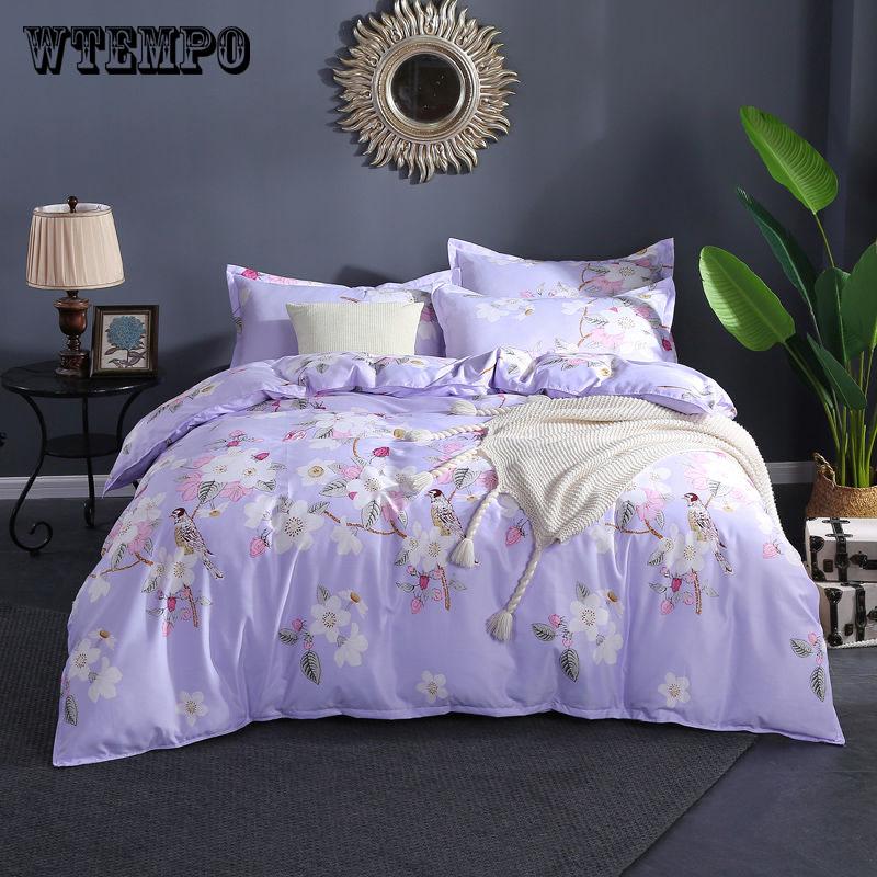 Pastoral Flowers Bedding Set Queen Size Cotton Soft Duvet Cover Set King Size Bed Set Bedclothes
