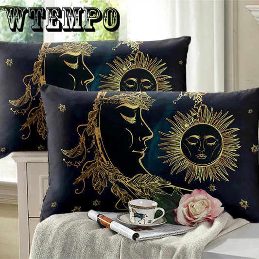 Home Decor Sun Flower Embroidery Duvet Cover with Pillow Cases Quilt Cover 3 Pcs Bedding Set
