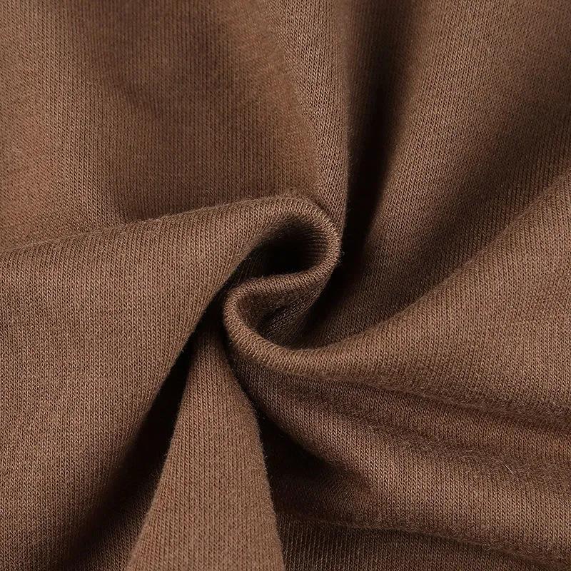 Brown Zip Hooded Sweatshirt Jacket Top Oversized Hoodie Retro Pocket Woman Clothes Long Sleeve Pullover