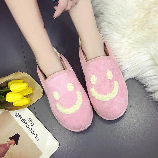 Snow Boots Women's Short Tube Warm Winter Plus Velvet All-match Flat-bottomed Waterproof Lazy Cotton Shoes Bread Shoes