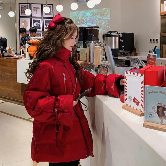 Mid-length Down Jacket Women's Winter White Duck Down Korean Thick Coat