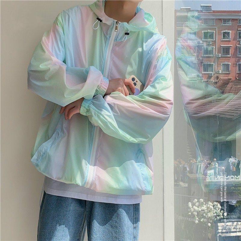 Men's Summer Sunscreen Clothes Ice Silk Breathable Top Loose Wild Trendy Thin Coat