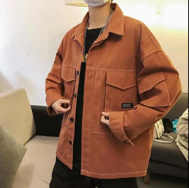Workwear Jacket Men's Fashion Trend Retro Loose Comfortable Jacket Youth Korean Style Stand-up Collar Clothes