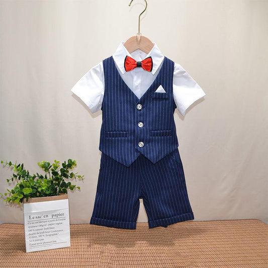 Boys Dress Summer Children's Small Suit Host Piano Costume Summer Handsome British Suit