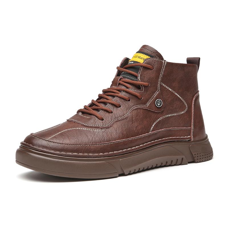 Retro Leather Men's Shoes Low-cut Boots All-match Tooling Shoes Casual Fashion Leather Boots