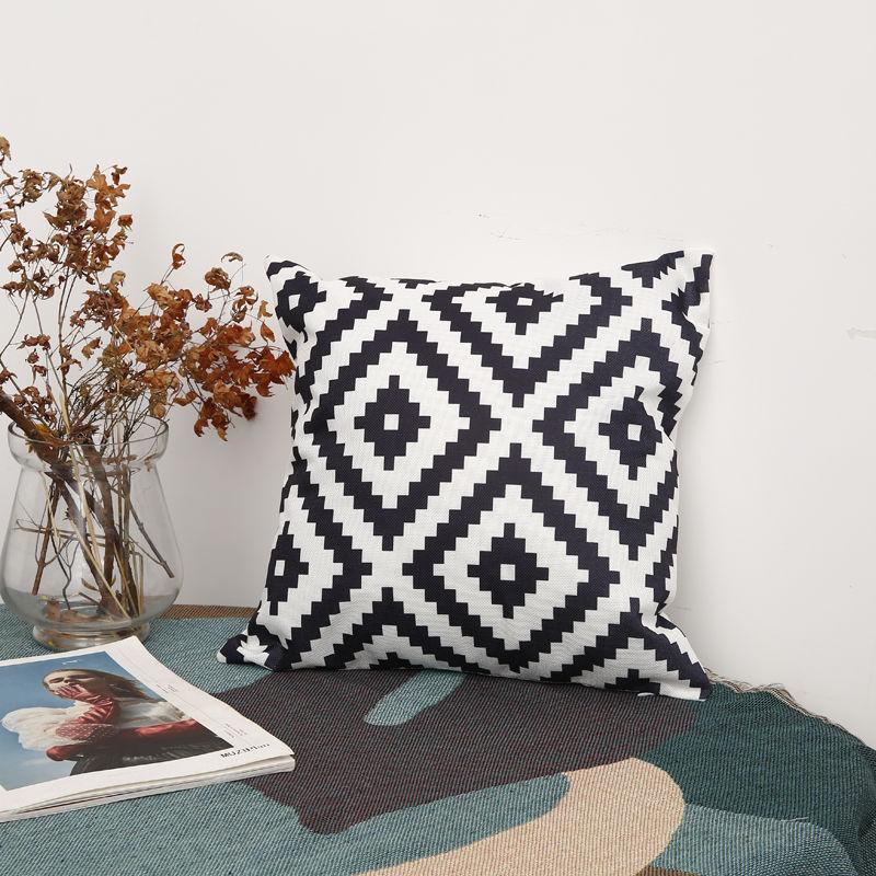 Nordic Style Pillow Yellow Geometric Cushion Gray Sofa Cushion Pillow Office Bedroom Lumbar Cushion