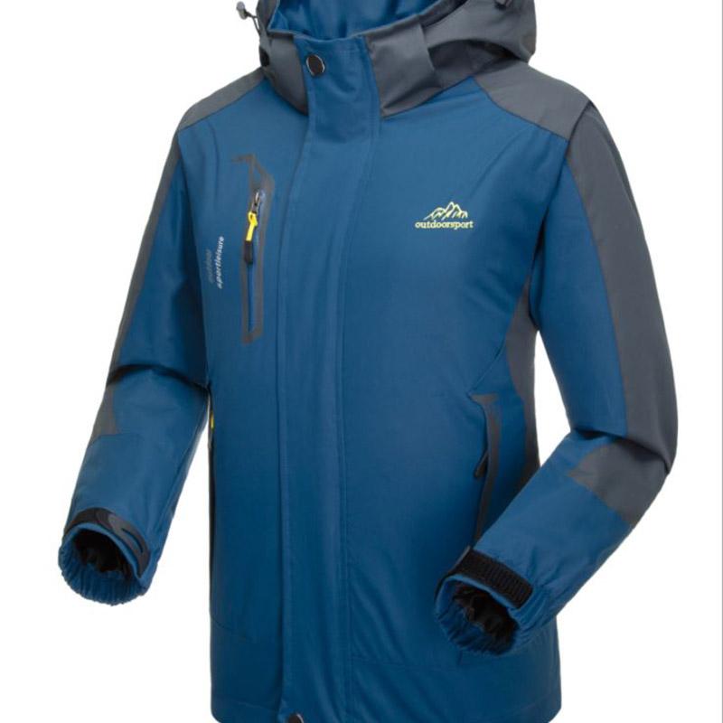 Men's Outdoor Hiking Clothes Windproof and Waterproof Hooded Jacket Soft Shell Warm Sportswear Camping Cycling Outdoor Windbreaker
