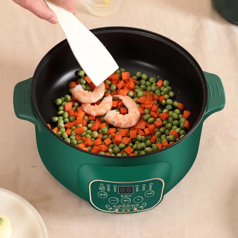 1000W 28cm Smart Electric Heat Pot Set Boiling Soup Pot Non-stick Cookware with 1 Steamer for Family