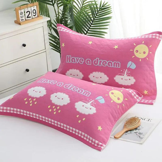 Simple Style Cotton Gauze Pillow Towel Large Pair High-end Adult Thickened Couples Non-shedding Non-fading Pillow Towel