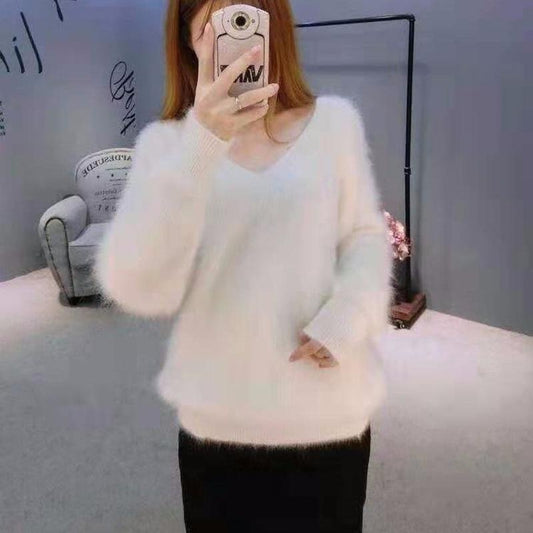 High Quality Fashion Women's Sweater Winter Loose Lazy Pullover Thick Base Sweater Waterproof Mink Velvet Women's Coat