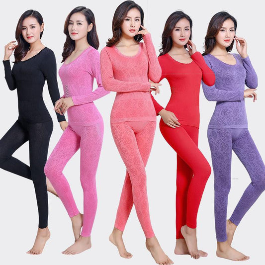 Large Size Thermal Suit Qiuyi Long Trousers Women's Thin Thermal Underwear Women's Sweater Liner Bottoming Shirt
