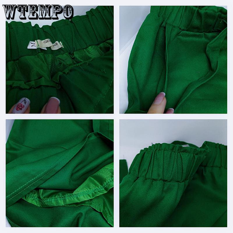 Cotton and Linen Short Skirt Summer Women's Casual High Waist Bow Loose Bag Hip Skirt with Pocket