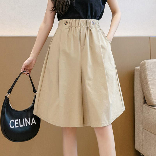 Thin Section Five-point Pants Women's Summer High Waist Pants Skirt Loose Straight Pants Casual Shorts