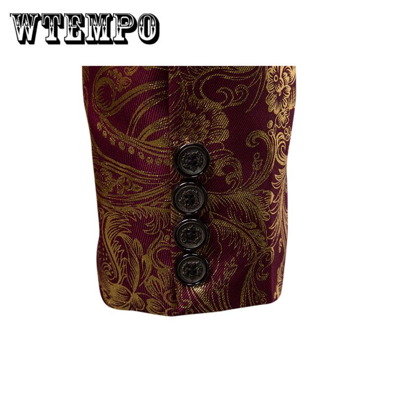 Gilding Print Men's Costume Men's Stage Show Blazer Party