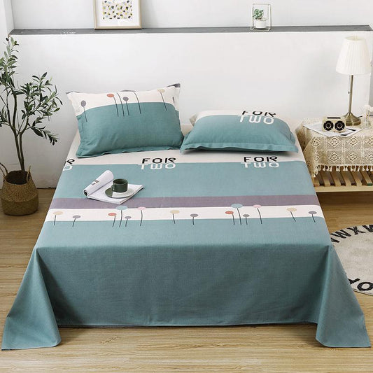 Three-piece Bedding Thick Bed Sheet A Pair of Pillowcases Cotton Fabric Skin-friendly Warm Breathable Washable Exquisite and Simple
