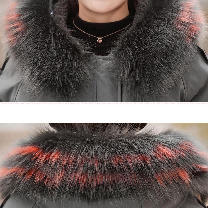 Winter Mid-length Casual Cotton-padded Jacket Plus Velvet Thick Simple Jacket Middle-aged Ladies Loose Coat