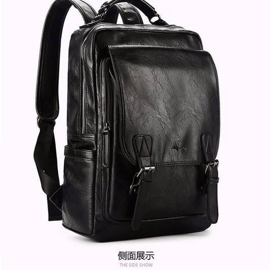 Vintage Laptop Leather Backpacks for School Bags Men Travel Leisure Backpacks Casual Bag Schoolbags