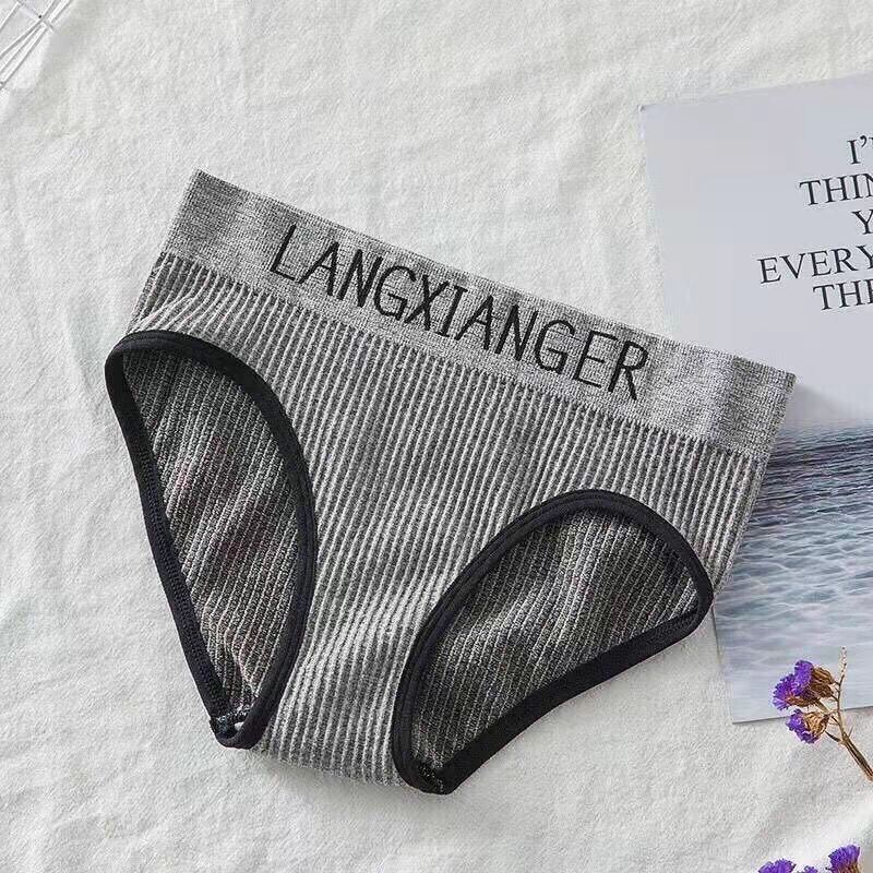 1/2PCS Seamless Hip-lifting Panties for Schoolgirls Mid-waist Letter Body Sculpting Cotton Inner Crotch Breathable Sexy Ladies Briefs Underwear