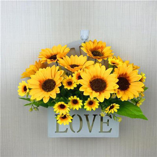 Artificial Flower Artificial Flower Suit Hanging Basket Hanging Basket Rose Plastic Flower Living Room Interior Decoration