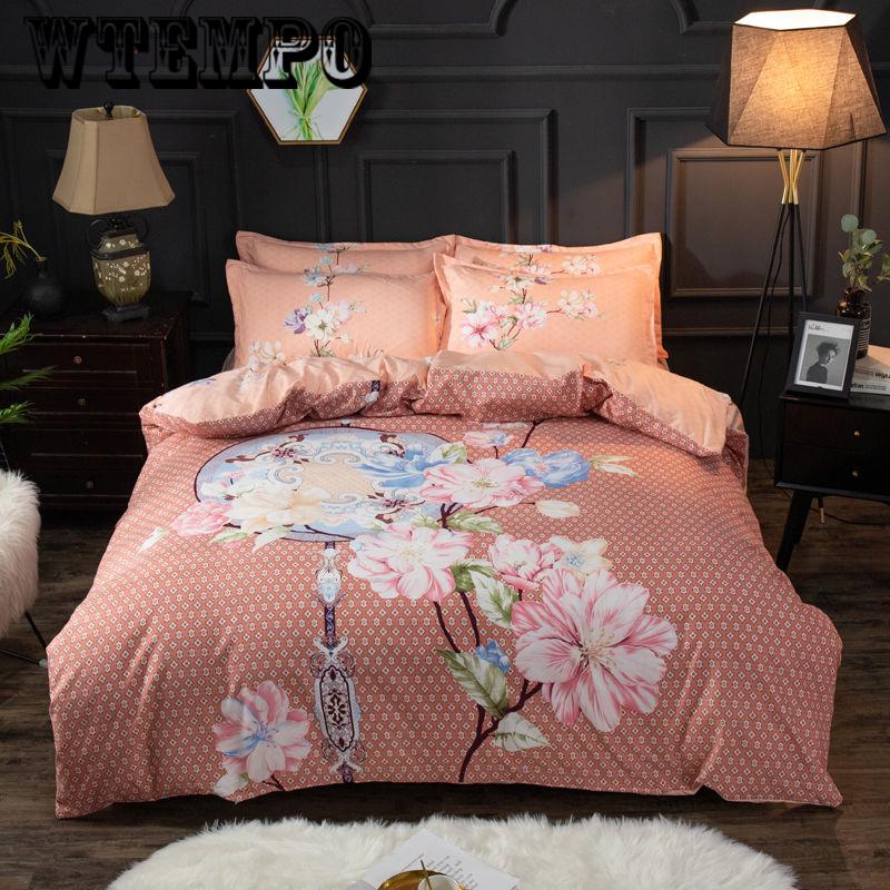 Printed Quilt Bedroom Bedding Household Items Set Four-piece Comfort Cotton