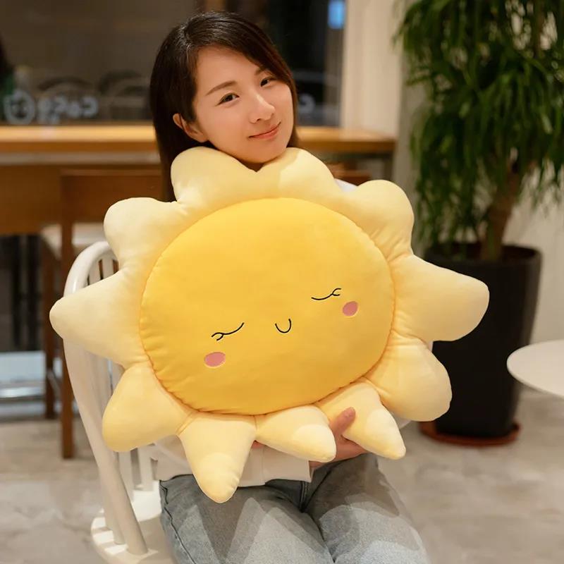Kids Cute Plush Toy Lovely Sunflower Plush Pillow Toy Soft Flower Plush Cushion Soft Bed Sleeping Plush Doll Children's Birthday Present