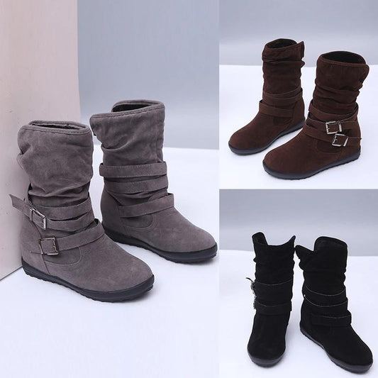 Women Boots Plus Size 35-43 Warm Cotton Winter Shoes Womans Western Boots Punk Fashion Designer Snow Boots
