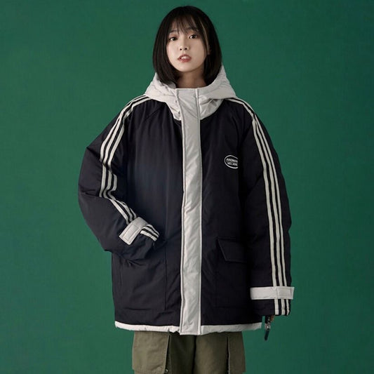 Winter Padded Jacket Female Students Korean Version of Loose Tooling Padded Jacket Thickened Padded Jacket Bread Jacket Female Trend