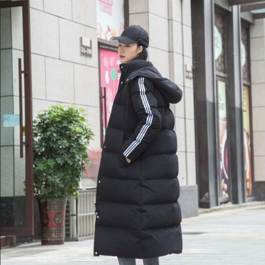 Fashion Trend Women's Down Jacket Autumn and Winter Leisure Loose Thick Warm White Duck Down Wild Long Down Jacket