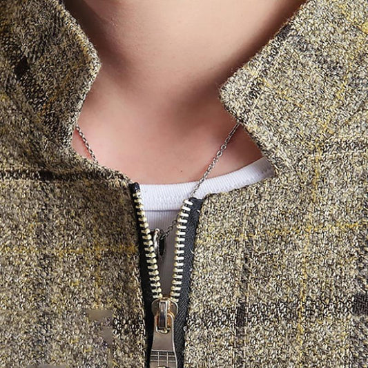 Fashion Jacket Men Youth Korean Handsome Woolen Jacket Men's Slim Trendy Jacket