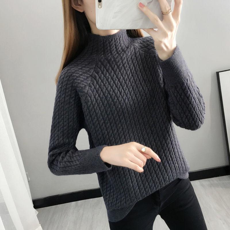 High-neck Padded Sweater Women's Autumn and Winter New Loose Casual Style Knitting Base Western Style
