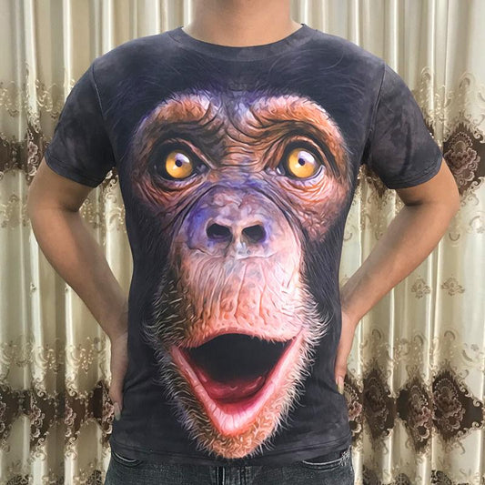 Short-sleeved T-shirt large size men's clothing summer 3D digital printing T-shirt male personality