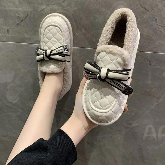 Cotton Shoes Women's Winter Wear Plus Velvet Korean Warm Snow Boots All-match Flat Bottom and Cotton Shoes