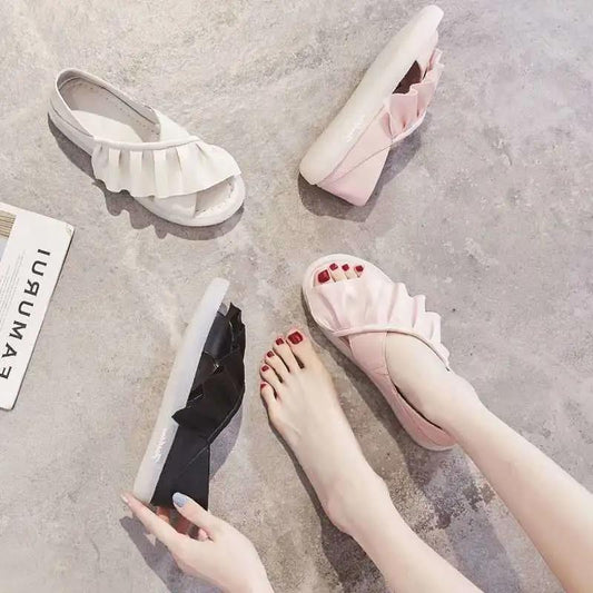 Sandals Women's Summer Jelly Transparent Soles Flat Two-wear Slippers Women's Non-slip Thick-soled Soft Lightweight Simple Sandals