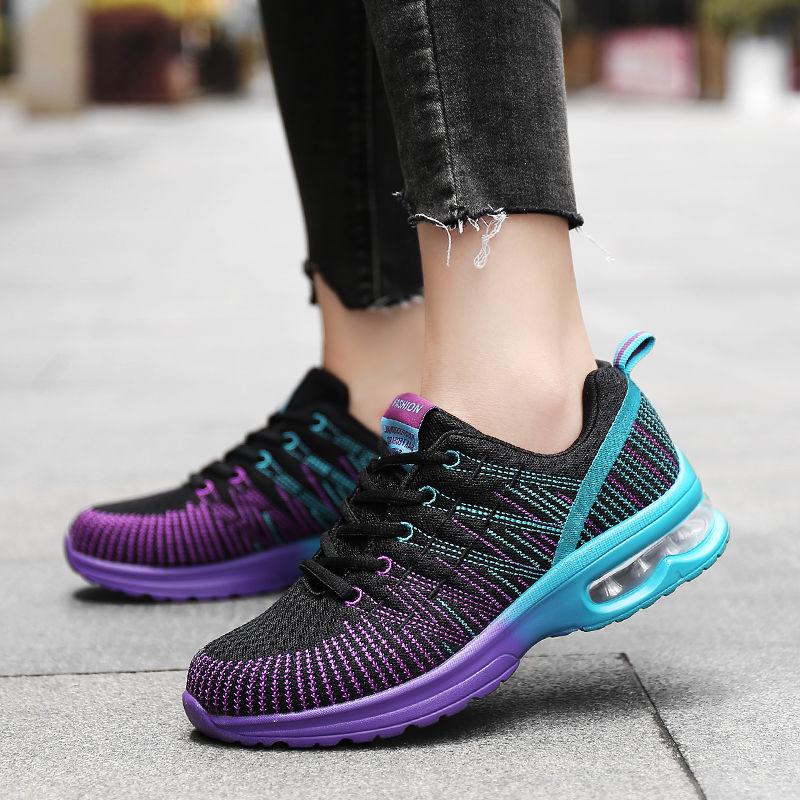 Women Walking Shoes Running Mesh Shoes Fashion Platform Slip-On Sneaker Air Cushion Gym Modern Dance Shoes